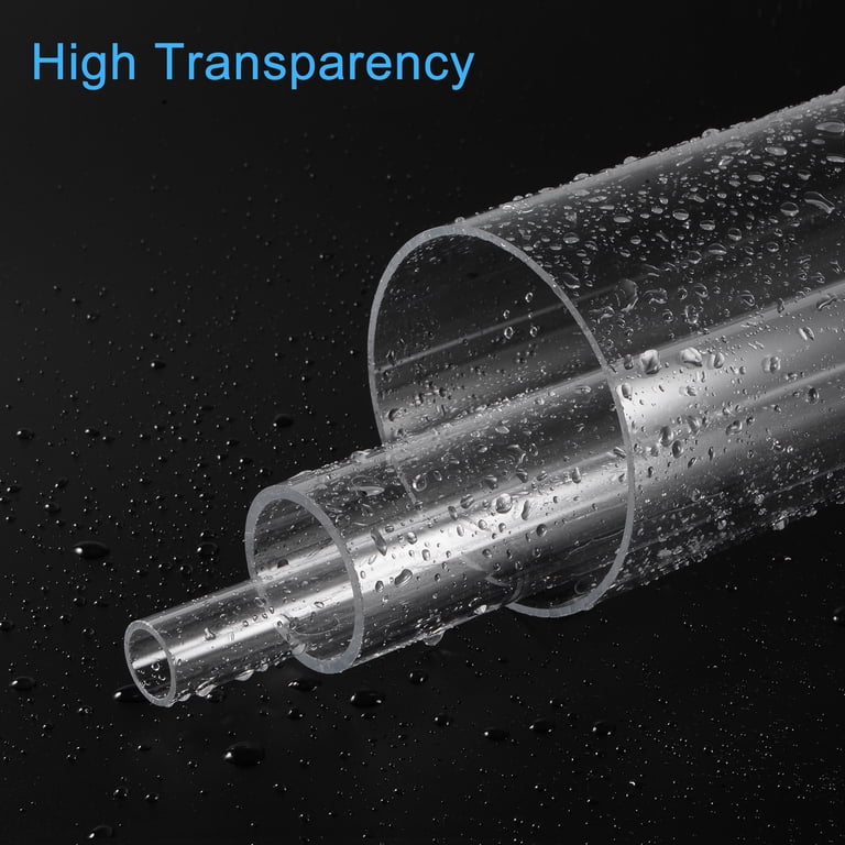 DMiotech Clear Acrylic Pipe Tubing - 36mm X 40mm (1.4” X 1 9/16”), 10-Inch Length, 10 Pack