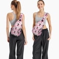 thumbnail image 6 of Sling Backpack,Pink Halloween Black Cats Ghosts and Pumpkins Sling Bag with Water Bottle Holder,Waterproof Sling Bag for Men/Women with Headphone Jack for Hiking,Travel, 6 of 6