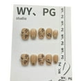 thumbnail image 5 of Press on Nails Extra Short Square ,Purely hand-made wearable nails ,medium-length hand-painted frosted leaf nail stickers ,Handmade Gel Fake Nails, 5 of 8