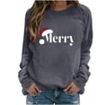 thumbnail image 2 of Nmnitkp Sweatshirt for Women Christmas Printed Comfortable Long Sleeve Round Neck Ladies Sweatshirt Blouse Dark Gray,XL, 2 of 5