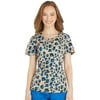 Clearance Everyday Scrubs Signature by Dickies Women's Round Neck Animal Print Scrub Top