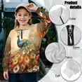thumbnail image 6 of Chririnla Oil Painting Peacock Oversize Tunic Tops for Girls Plus Size Kids Blouse Shirt Half Zip Sweatshirt Pullover Sweatshirts Loose Comfy Casual Size 11-12, 6 of 7
