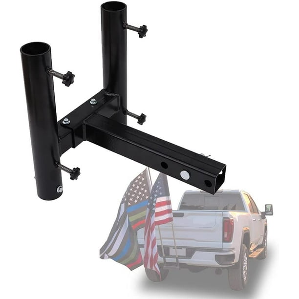 NIXFACE Hitch Mount Dual Flag Pole Holder Fit for Trucks, Cars,SUVS ...