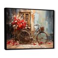 thumbnail image 2 of Designart "Scarlet Trek Blooming Journey" Bicycle Floater Framed Wall Art Living Room, 2 of 5