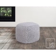 thumbnail image 4 of Loft Lyfe Kaylene Cotton Yarn Ottoman, Hand Knitted, Light Grey, 4 of 6