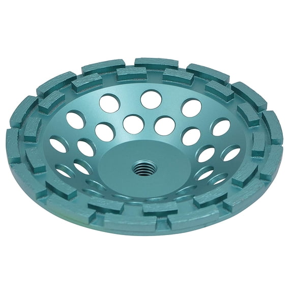 5-Pack Premium 7 Inch Diamond Cup Wheel for Grinding Concrete and Masonry, Double Row, Non-Threaded