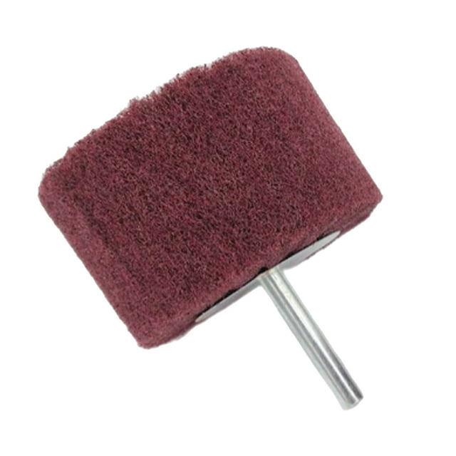 Kenally Almohadilla de pulido de cabeza de molienda de fibra, abrasivo con mango, cepillo de pulido, lijadora de rueda de aleta, accesorios Artesanía 40×25×6mm largo
