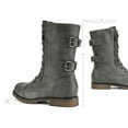 thumbnail image 2 of DREAM PAIRS Women's Ankle Bootie Winter Lace up Mid Calf Military Combat Boots TERRAN GREY Size 6.5, 2 of 5