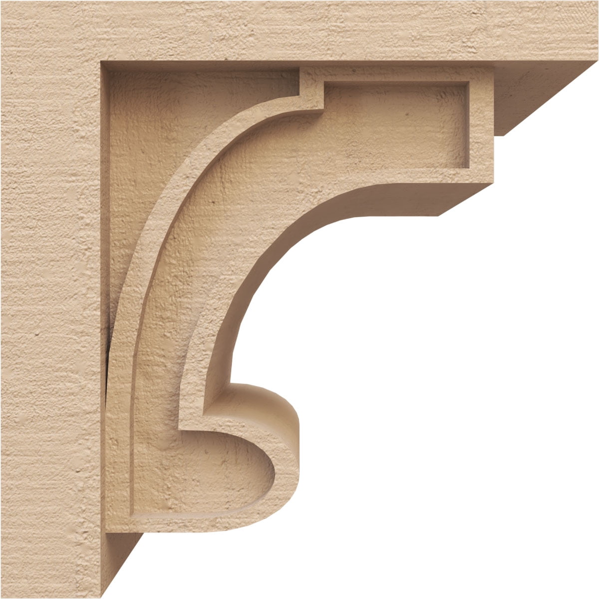 9"W x 9"D x 9"H Wide Alma Rough Cedar Woodgrain TimberThane Corbel, Primed Tan