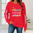 thumbnail image 3 of AKOEE Womens Crewneck Sweatshirts Football Printed Loose Pullover Graphic Sweatshirt Long Sleeve Tops Fall (XL, Red|Letter), 3 of 8