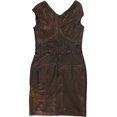 thumbnail image 2 of Tadashi Shoji Womens Sequin Cocktail Dress, Metallic, Large, 2 of 2