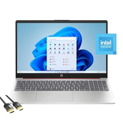 HP Laptop for Business & Students, 15.6" HD Anti-Glare Display, Intel 4-Cores N200, 8GB RAM, 128GB UFS, Wi-Fi 6, Webcam, HDMI, USB-C, PDG HDMI Cable, Windows 11 Home in S Mode, Scarlet Red