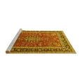 thumbnail image 2 of Ahgly Company Machine Washable Indoor Square Medallion Yellow Traditional Area Rugs, 7' Square, 2 of 4