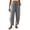 Gray women wide leg trousers with pockets a1, variant on Cagogo Women's Wide Leg Flowy Trousers with Pockets Casual Drawstring Loose Ankle Pants Beach Vacation Travel Work Lounge Outfits, White XL