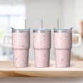 thumbnail image 2 of Women's Floral Tumbler 20oz - Stainless Steel Insulated Cup with Handle, Straw Included, Leak-Proof Travel Mug for Coffee Tea Drink, 2 of 5