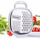 thumbnail image 3 of Rallador de alimentos de acero inoxidable, rallador picador de verduras con recipiente y tapa para queso, verduras, jengibre-, 3 of 5