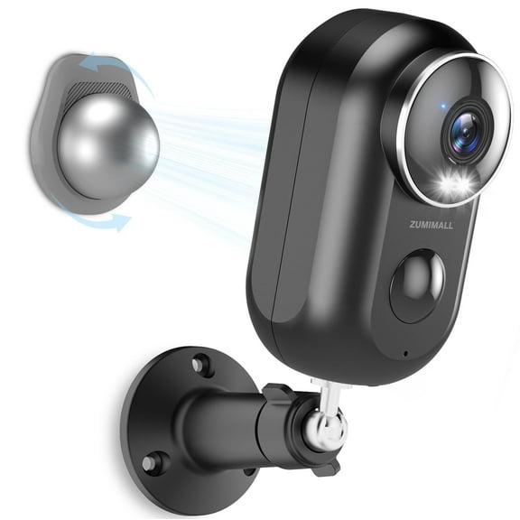 ZUMIMALL ZM-F5B 2K Security Camera, 3MP, Video Surveillance, with Mount, Black, 1