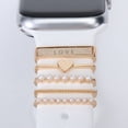 thumbnail image 4 of 1 Set Metal Decorative Ring Loops for Apple Watch Series 7 / 6 /5/4/3/2/1 Bands Silicone Strap , Diamond Ornament Watchband Accessories for iWatch Bands 45mm 41mm 44mm 40mm 42mm 38mm Bracelet, 4 of 9