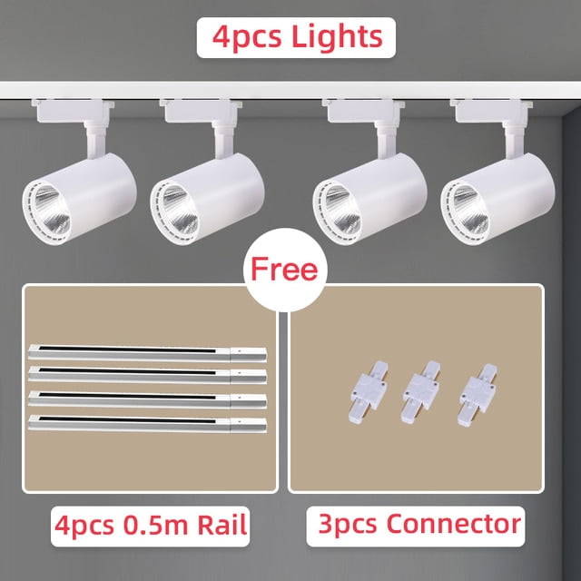 Whole Set Led Track Light 12/20/30/40W Wall Lamp COB Rails Spot Led