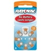 Rayovac Hearing Aid Size 13 Batteries on 8 Pack Dial Card, 1.4-Volt