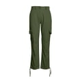 thumbnail image 5 of ORQ Women Solid Pocket Drawstring Overall Button Casual Pant, 5 of 6