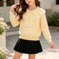 thumbnail image 3 of Mooqilaa Girls Crew Neck Sweaters, Pullover Knitted Casual Long Sleeve Winter Tops Yellow Size 1-2 T, 3 of 7
