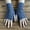 Blue, variant on Kilaqueen Knitted Arm Warmers for Women Cute Dressy Touch Screen Fingerless Gloves Cotton Wrist Hand Crochet Mittens Kawaii Warm Gloves