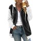 thumbnail image 1 of Gibobby Abrigo de Lana de Peluche para Mujer, chamarra de forro polar para mujer, para otoño e invierno, cálida, con cierre, talla grande, chamarra de peluche para mujer(Negro,XG), 1 of 5
