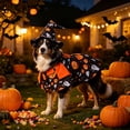 thumbnail image 6 of Aoznliie Dog Clothes Set, Halloween Pet Cloak with Hat for Party Apparel, 7x5 inch Adjustable Costume for Cats Dogs, Black L, 6 of 7