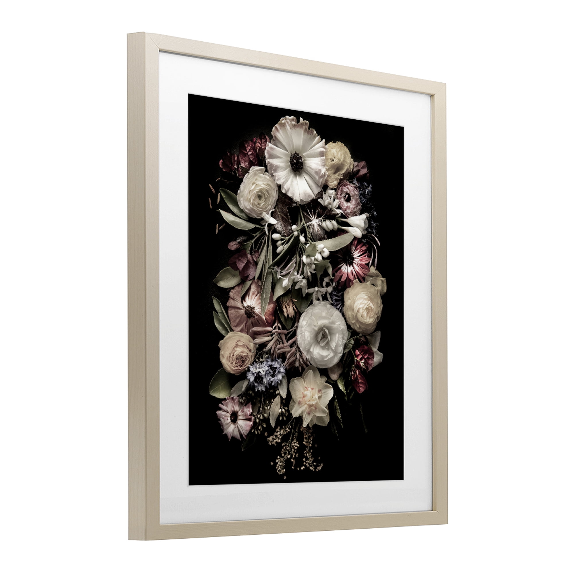 Stupell Industries Pale Yellow Roses Cluster Birch Framed Print Under Glass, design by Carl Kravats