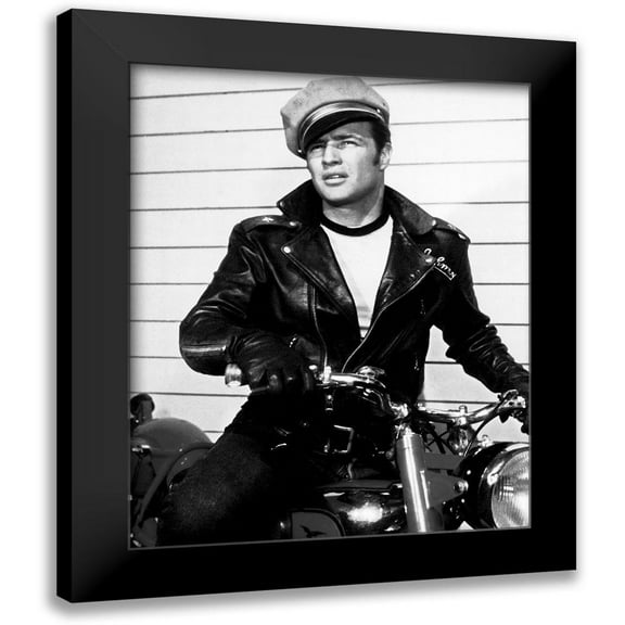 Hollywood Photo Archive 12x14 Black Modern Framed Museum Art Print Titled - Marlon Brando - The Wild One