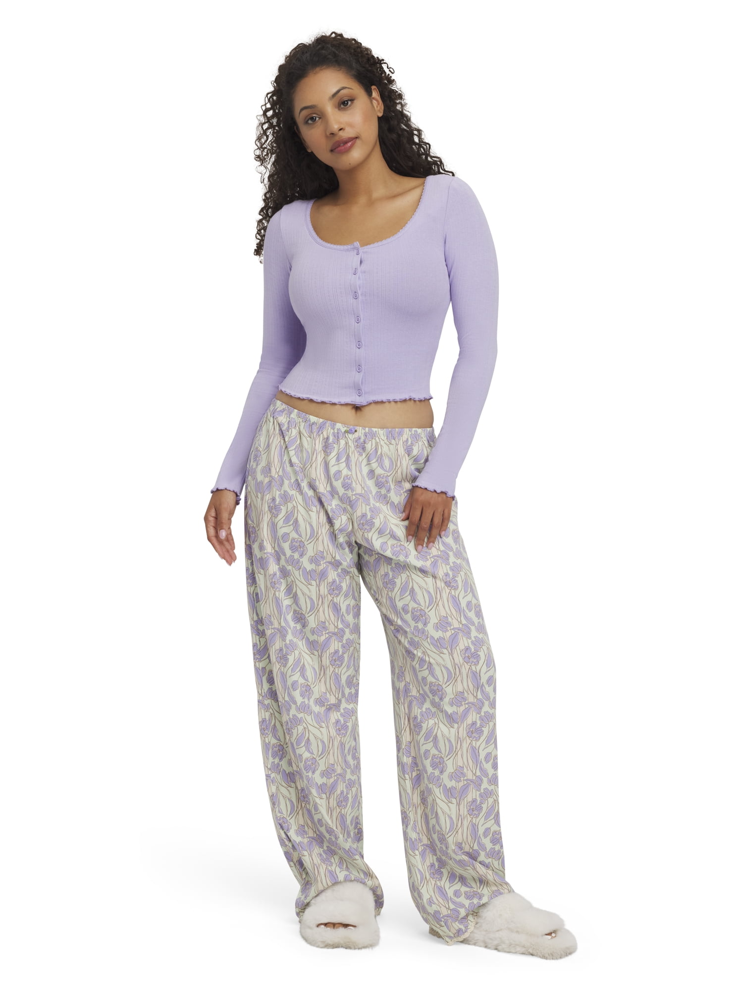 Mills by Millie Bobby Brown Women's Pointelle Crop Long Sleeve Cardigan, Sizes XS-XXXL