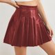 thumbnail image 3 of Falda plisada de poliuretano de cintura alta para mujer - Falda corta elástica para verano - Ropa informal para el día a día en tallas S-XXL, 3 of 6