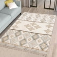 thumbnail image 2 of Casavani Block Printed Grey Cotton Dhurrie Hallway & Kitchen Runner Area Rug Outdoor Kilim 3x20 feet, 2 of 7