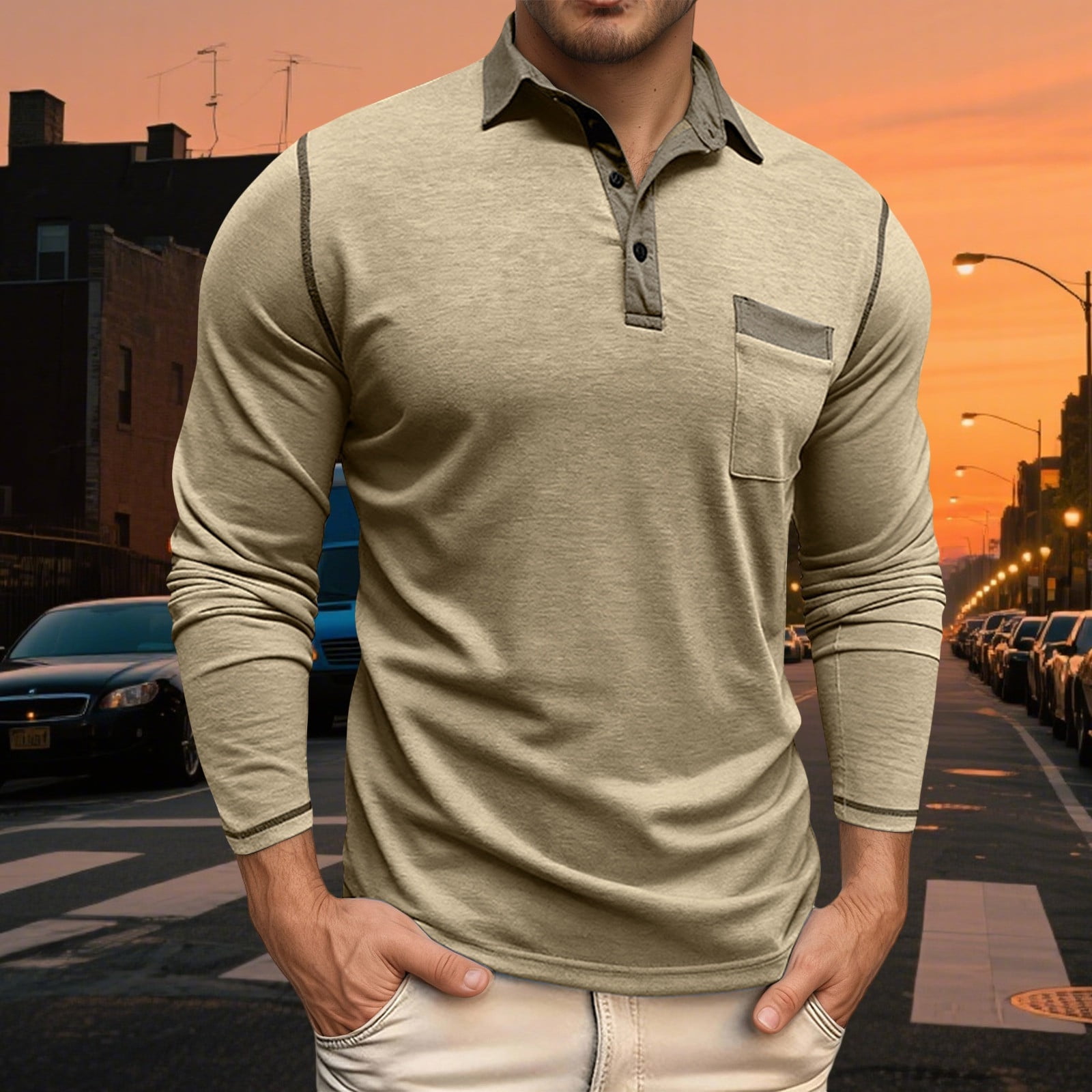 Casual Knit Shirt for Everyday Wear with Classic Collar and