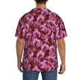 thumbnail image 5 of Xecao offers the Orchids Flowers for Men's Casual Short-sleeved Shirt, a button-up collared shirt with a pocket, perfect for beach vacations and yacht travel in the 4X-Large size., 5 of 7