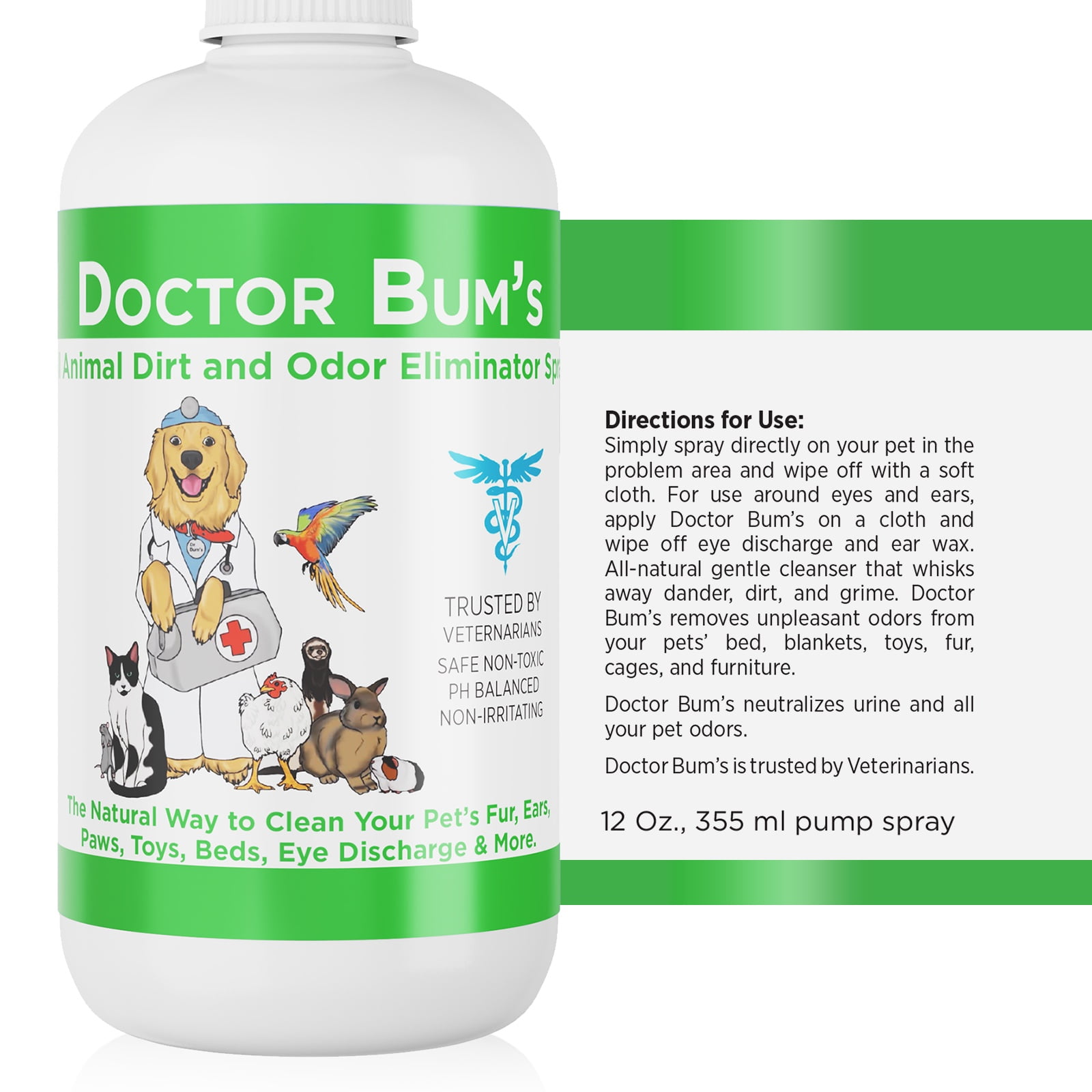 Doctor Bum's All Animal Dirt and Odor Eliminator for Dogs and Cats
