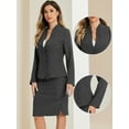 thumbnail image 2 of DARING DIVA Women's Collarless Blazer Formal 2pcs Skirt Suit Sets XL Dark Grey, 2 of 6