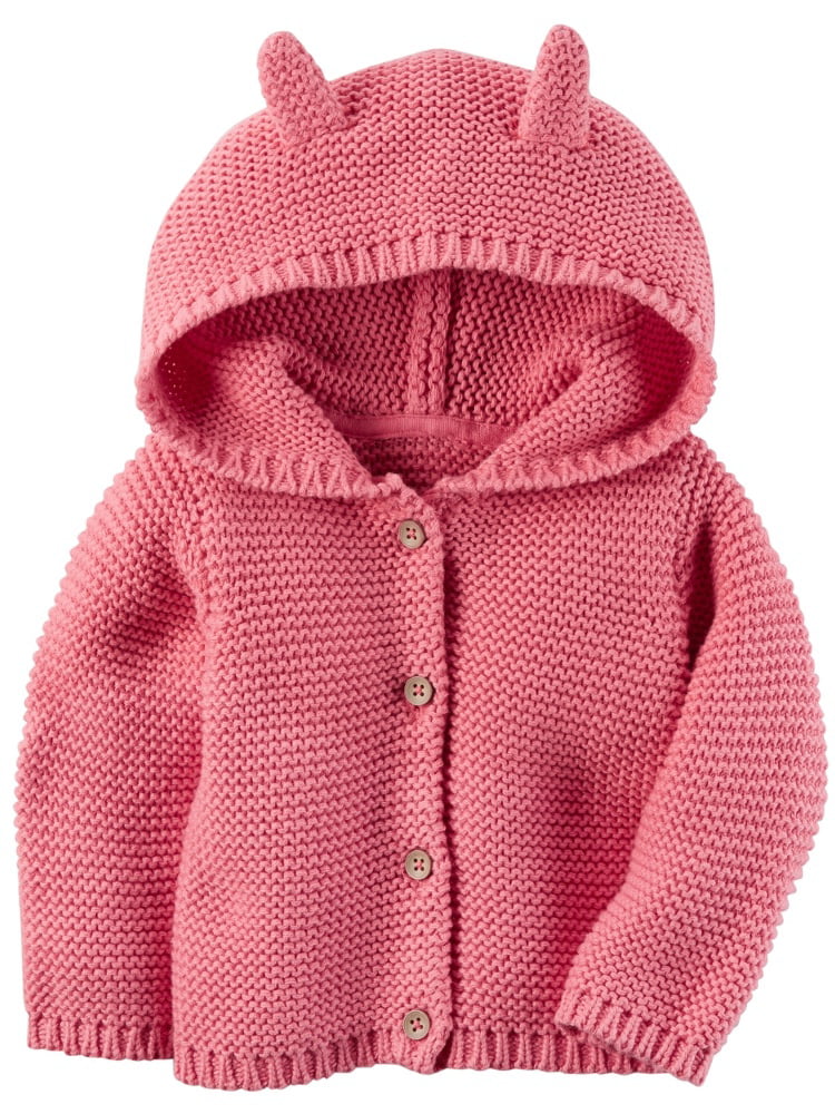 Carters Baby Girls Button-Front Fuzzy Cardigan 12 Months 