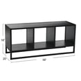 thumbnail image 2 of Household Essentials Jamestown TV Stand Coffee Table with Square Cube Storage Compartments Black Oak Wood Grain and Black Metal, 2 of 7