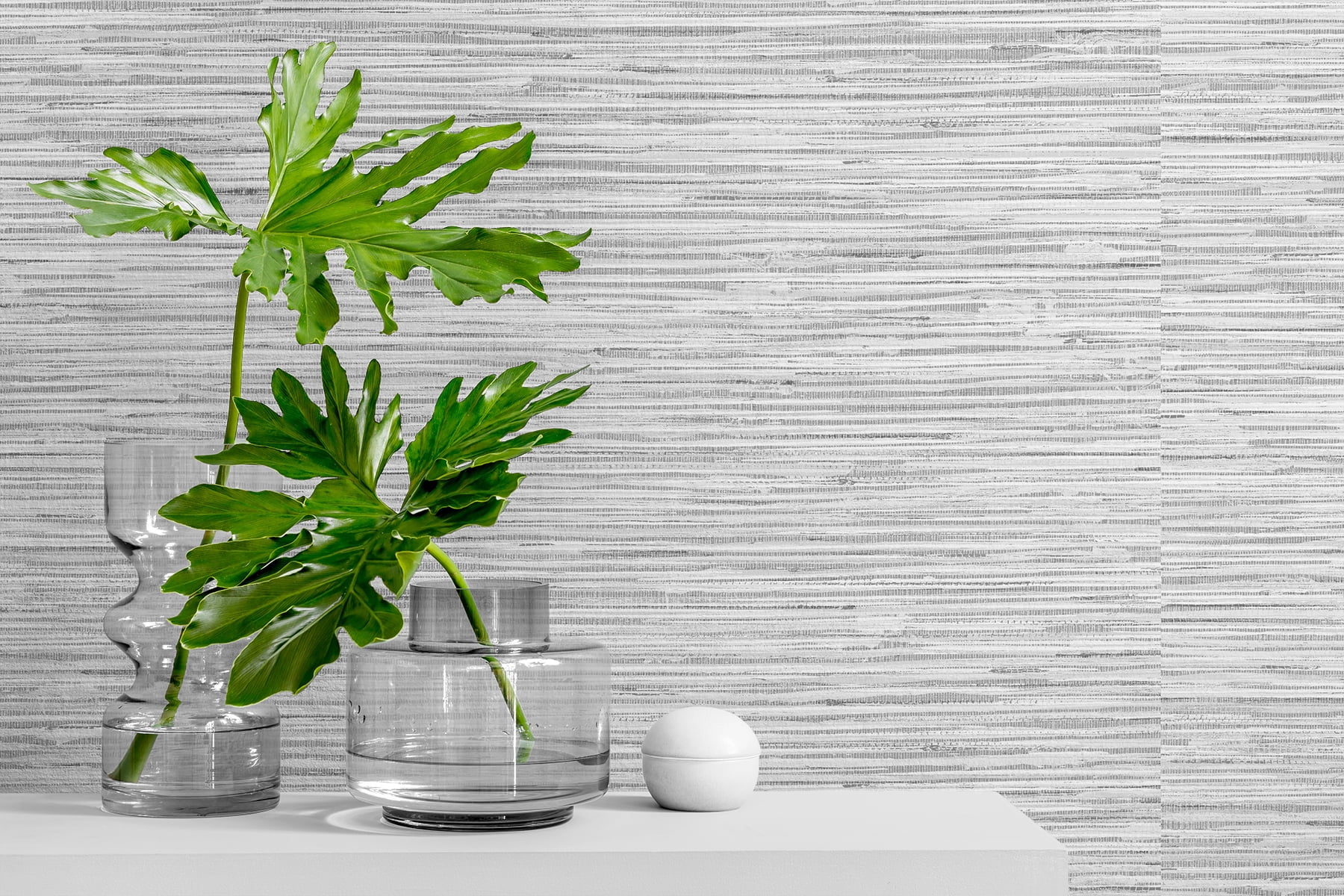 Stacy Garcia Home Moonstone Grey Grasscloth Peel and Stick Wallpaper