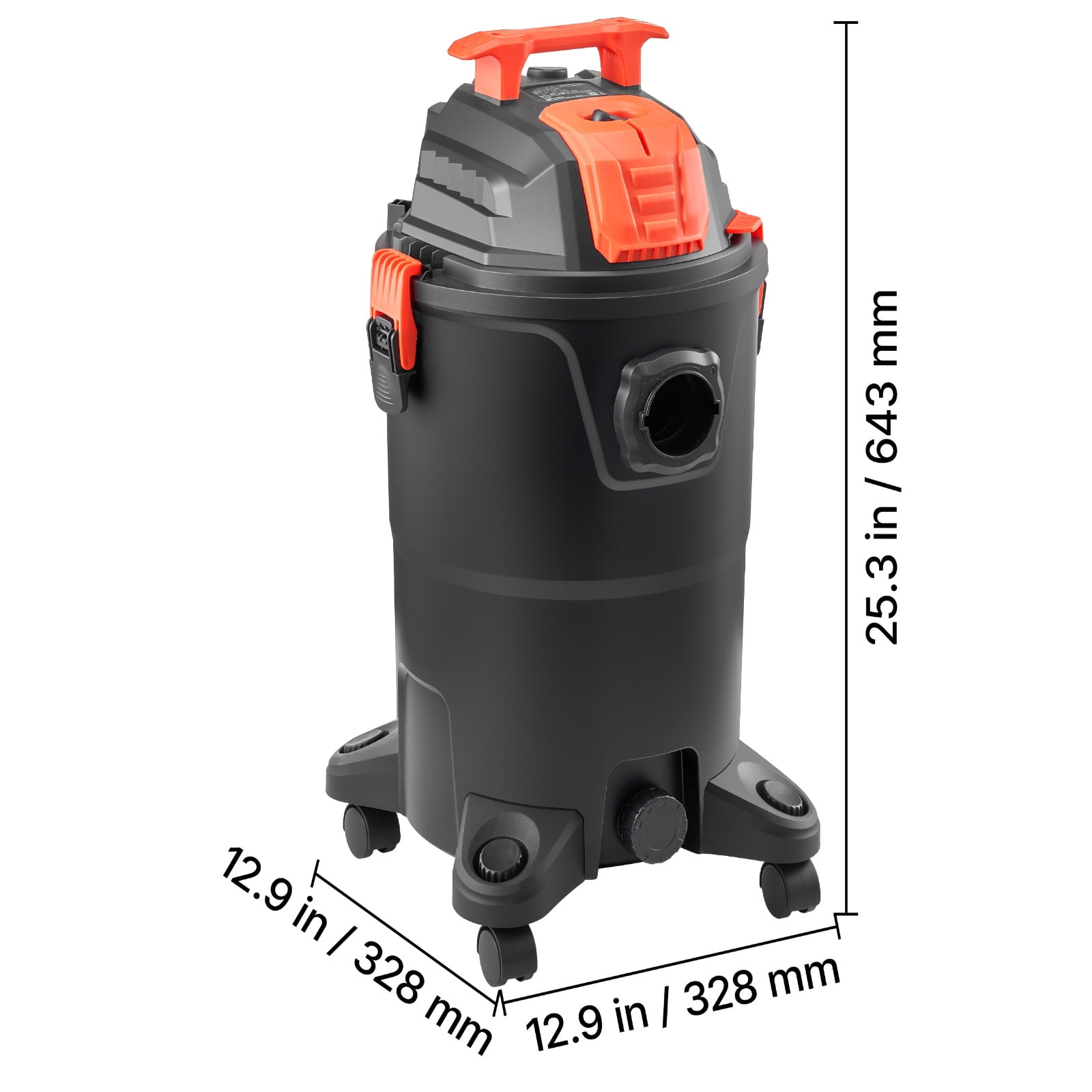 KFFKFF 8 Gallon Wet Dry Vacuum Cleaner, 4.5 Peak HP Portable with One-Button Self-Cleaning, Dual-Filter System, 900W Input Power, 1.25in x 7ft Hose, 9.8ft Cord for Workshop, Garage, Home, and Jobsite