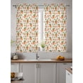 thumbnail image 2 of Summer Peach Curtains 45 Inch Length, Sheer Curtains for Bedroom Living Room Window Tropical Fruit Rustic Flowers Watercolor Rod Pocket Drapes Kitchen Curtains Small Half Window 42"x45" 2 Panels, 2 of 6