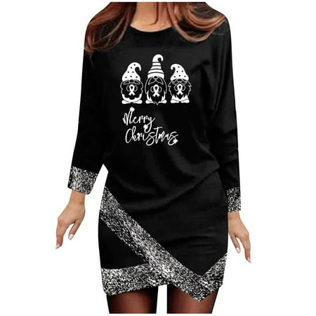 

Sexy Fall Dresses for Women 2022 Corset Dress for Women Women Round Collar Long Sleeve Dress Casual Party Long Dress Black Dresses for Women Long Sleeve White M