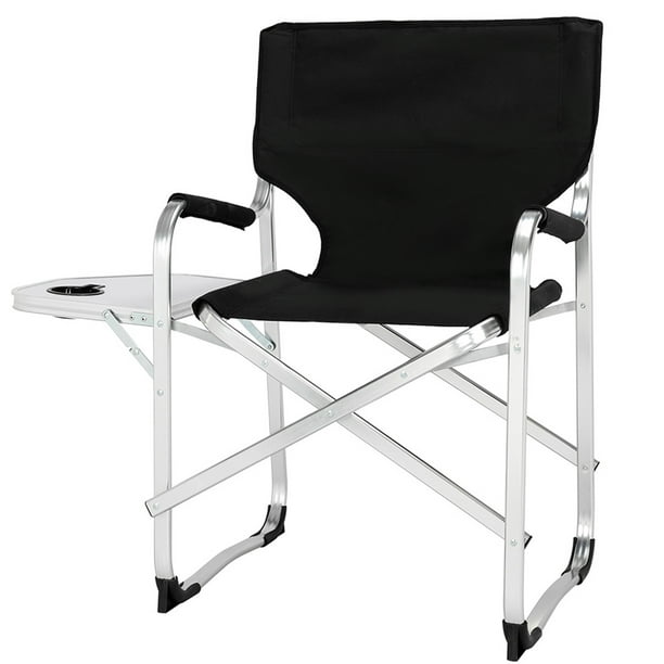 Folding Directors Chair, 2021 Newest Padded Tall Director Chair with Side Table, Footrest, Heavy 