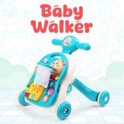 YOLAY 3-in-1 Baby Walker and Activity center for (Girls/Boys) Sit to Stand Learning Walker with Interactive Music Panel for Infants & Toddlers (Green)