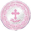 Foil Radiant Cross Baptism Balloon, 18 in, Pink, 1ct