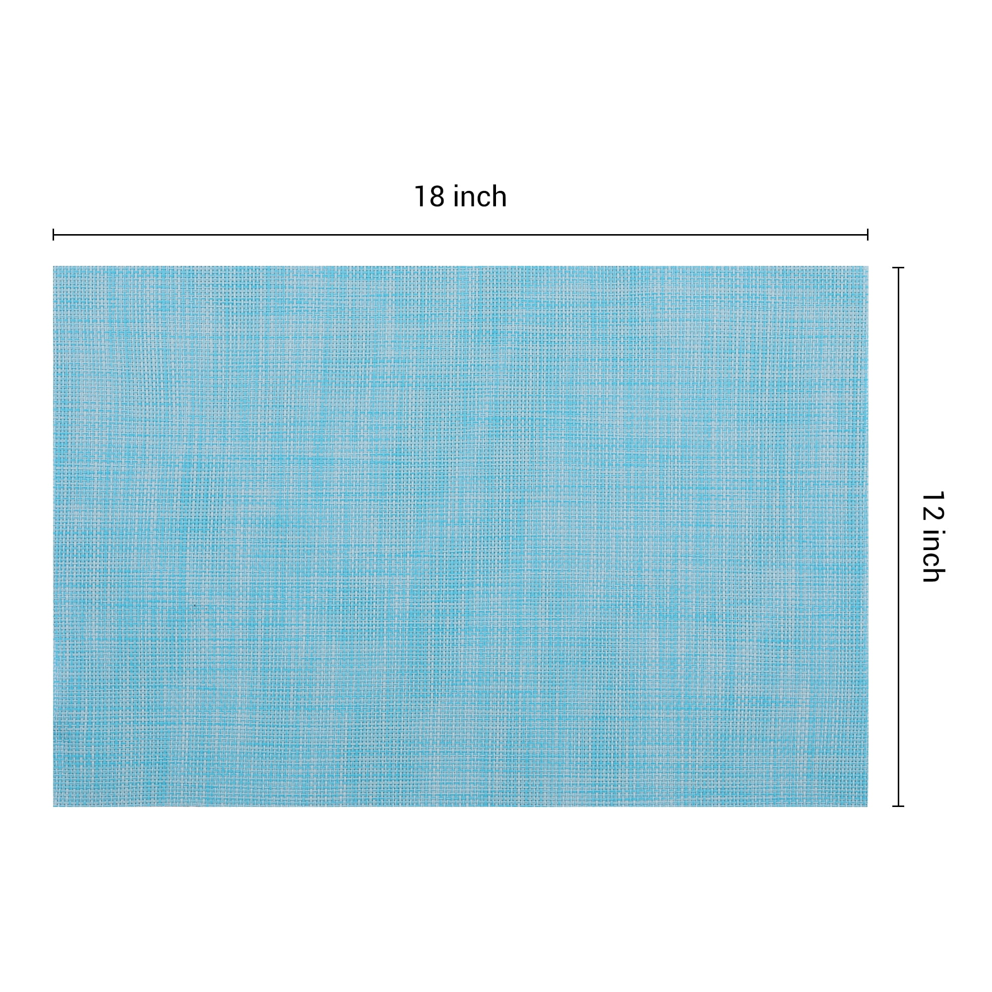 Unique Bargains 8 Pack Washable Placemats for Table Decor Wipeable Place Mat Blue 18x12in