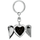 thumbnail image 1 of Forma de triangulo patron símbolo totem Llavero de alas de ángel en forma de corazón, 1 of 3