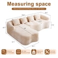 thumbnail image 2 of 104.7" Cloud Sectional Sofa, L-Shaped Chenille Fabric Modular Couch with Deep Memory Foam Seat, No Assembly Modern Curved Couch for Living Room, Beige, 2 of 7